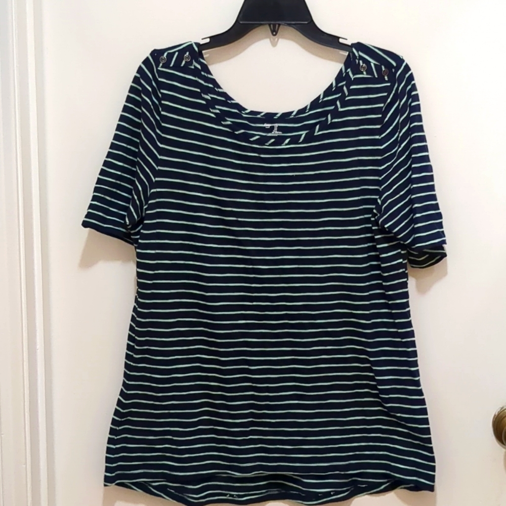 Gap Green striped Top Size L
